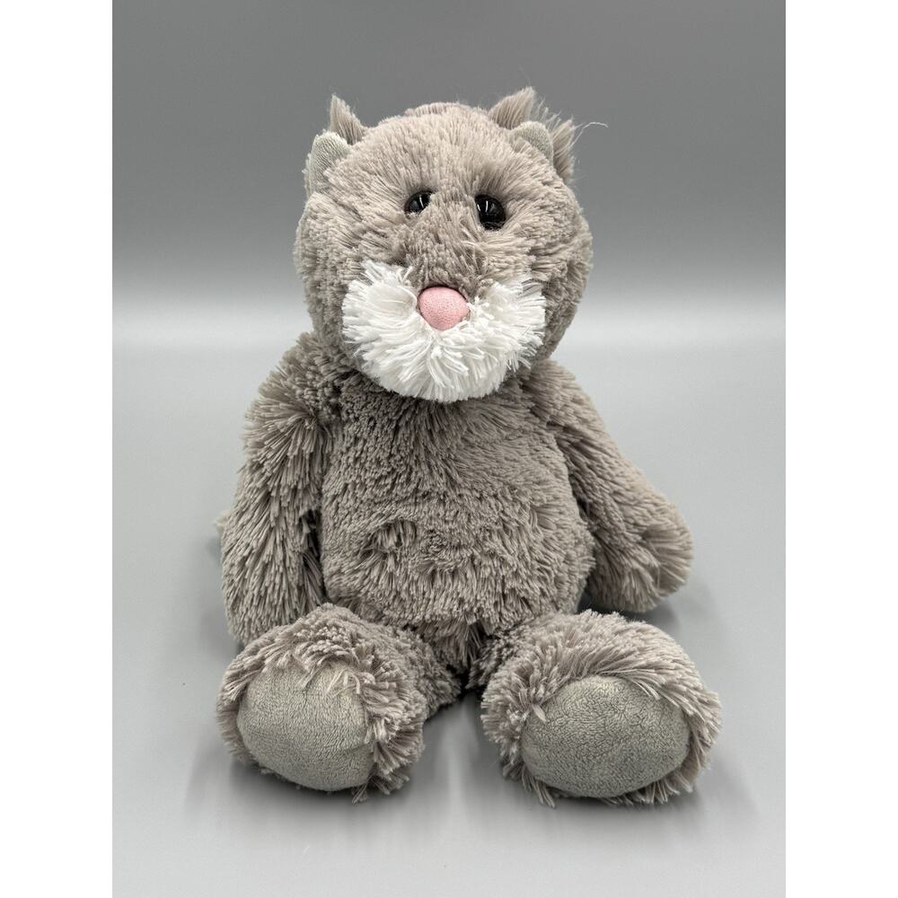 Ty Cuddlys Kit Kitty Cat Gray Fluffy Plush 10” Stuffed Animal